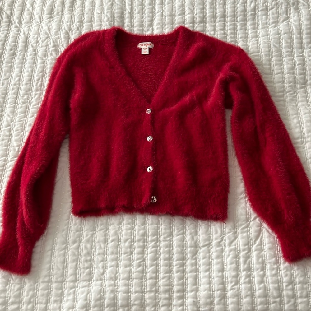 Cat&Jack red sweater girls size 7-8